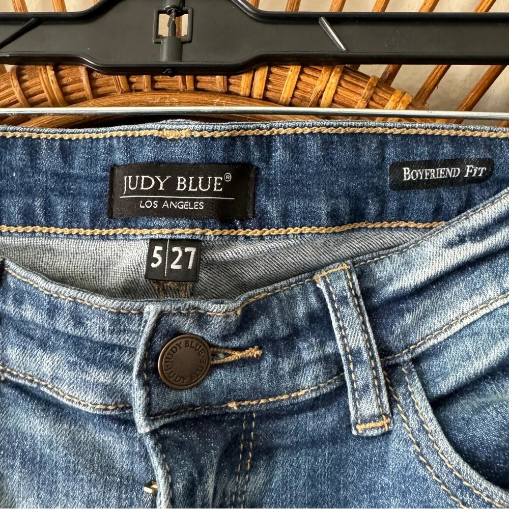 Judy blue boyfriend fit distressed jeans size 5 or 27 - Picture 6 of 7